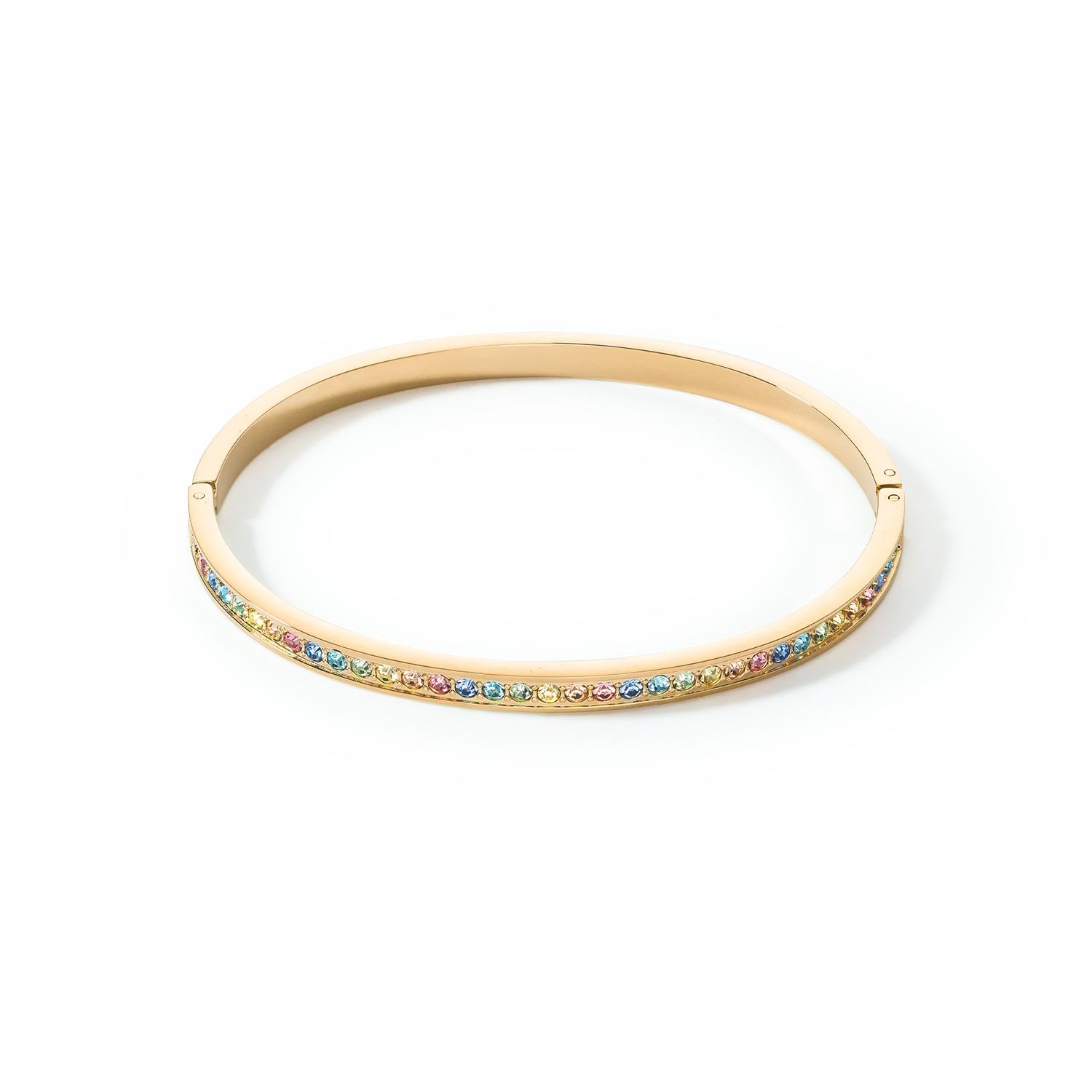 Armreif Edelstahl & Kristalle slim gold multicolor pastell 17 - PERDONA