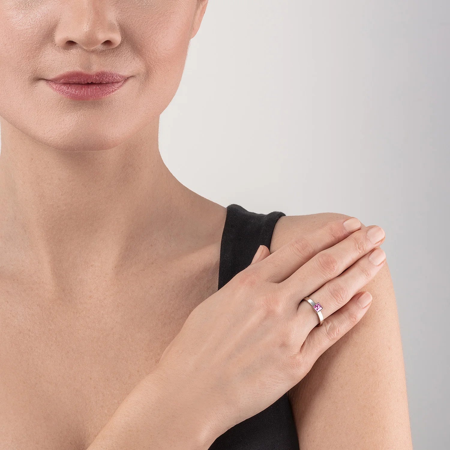 Brilliant Square small Ring silber rosa - PERDONA