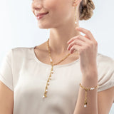 Armband Modern Chain & Süßwasserperlen Charms gold - PERDONA