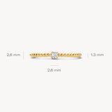 Ring in Kugeloptik mit Zirkonia - PERDONA