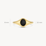 Ring mit eingelassenem Onyx - PERDONA