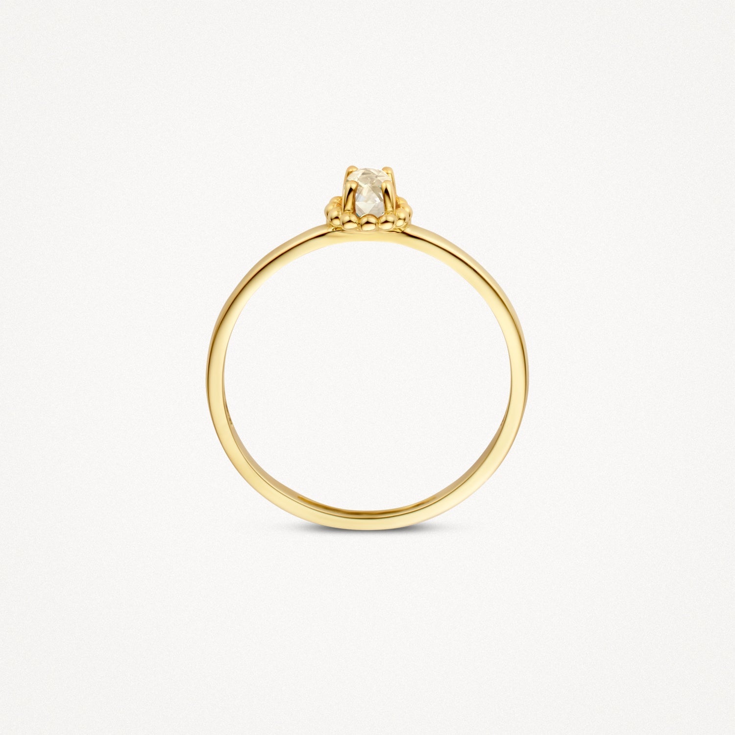 Ring mit weißem Topas in Fassung mit Kugeloptik - PERDONA
