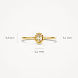 Ring mit weißem Topas in Fassung mit Kugeloptik - PERDONA