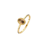 Ring mit Perlmutt und Rauchquarz mit Kordelrand - PERDONA
