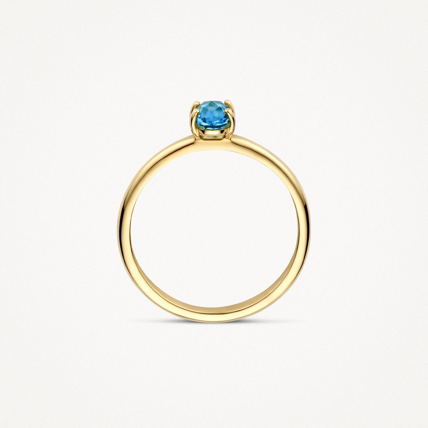 Ring mit Schweizer Blautopas in ovaler Chaton-Fassung - PERDONA
