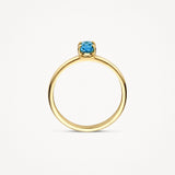 Ring mit Schweizer Blautopas in ovaler Chaton-Fassung - PERDONA