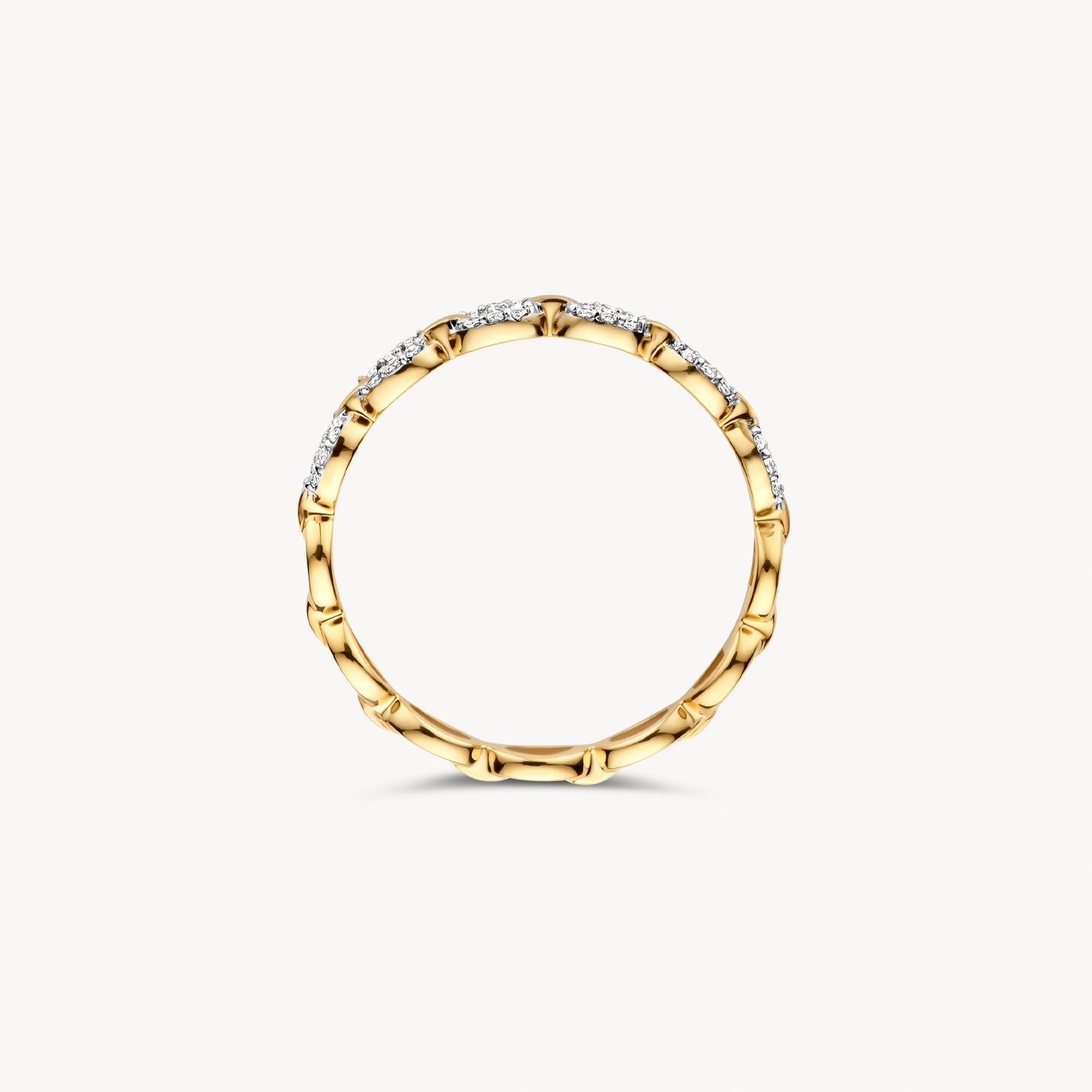 Ring mit Gliederoptik und Pavé-Fassung - PERDONA