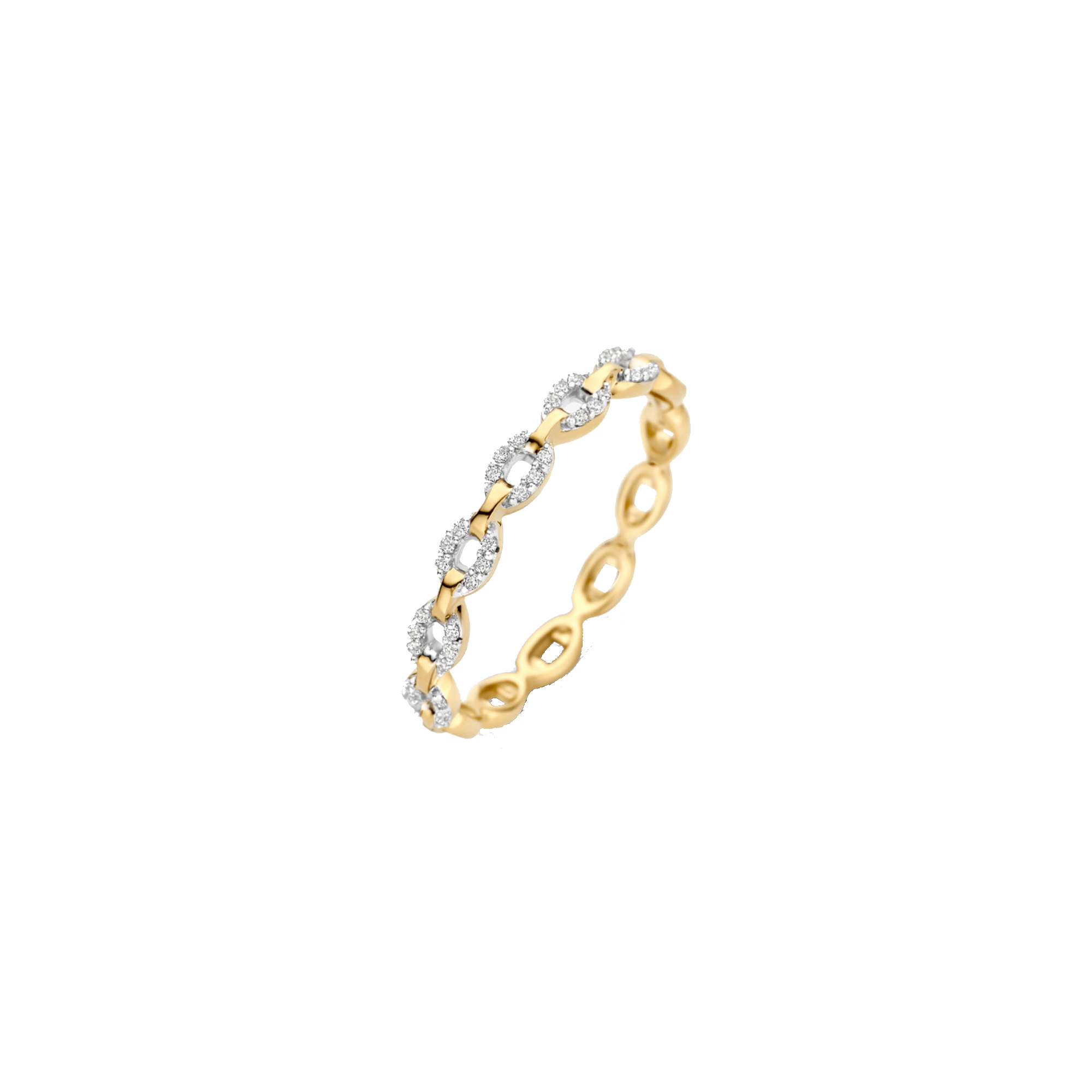Ring mit Gliederoptik und Pavé-Fassung - PERDONA