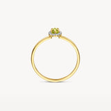 Ring mit grünem Peridot und Zirkonia in Pavé-Fassung - PERDONA