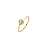 Ring mit grünem Peridot und Zirkonia in Pavé-Fassung - PERDONA