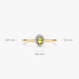 Ring mit grünem Peridot und Zirkonia in Pavé-Fassung - PERDONA