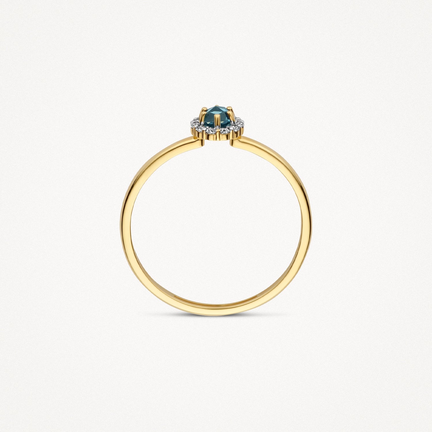Ring mit Schweizer Blautopas und Zirkonia in Pavé-Fassung - PERDONA