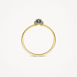 Ring mit Schweizer Blautopas und Zirkonia in Pavé-Fassung - PERDONA