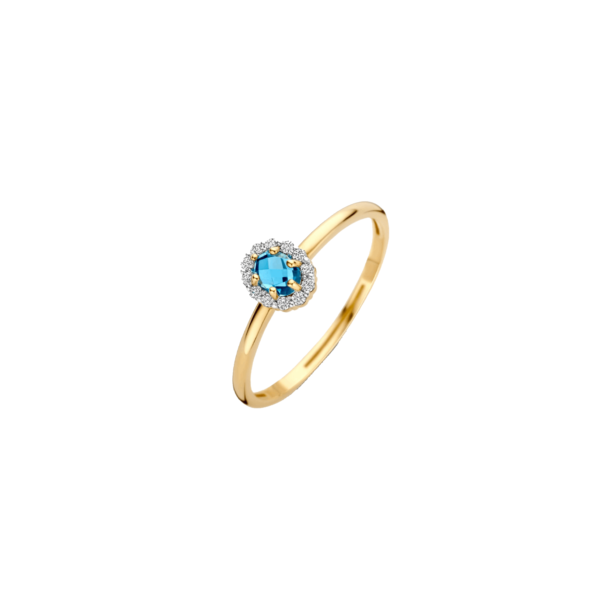 Ring mit Schweizer Blautopas und Zirkonia in Pavé-Fassung - PERDONA