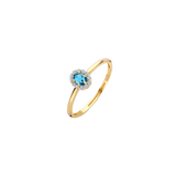 Ring mit Schweizer Blautopas und Zirkonia in Pavé-Fassung - PERDONA