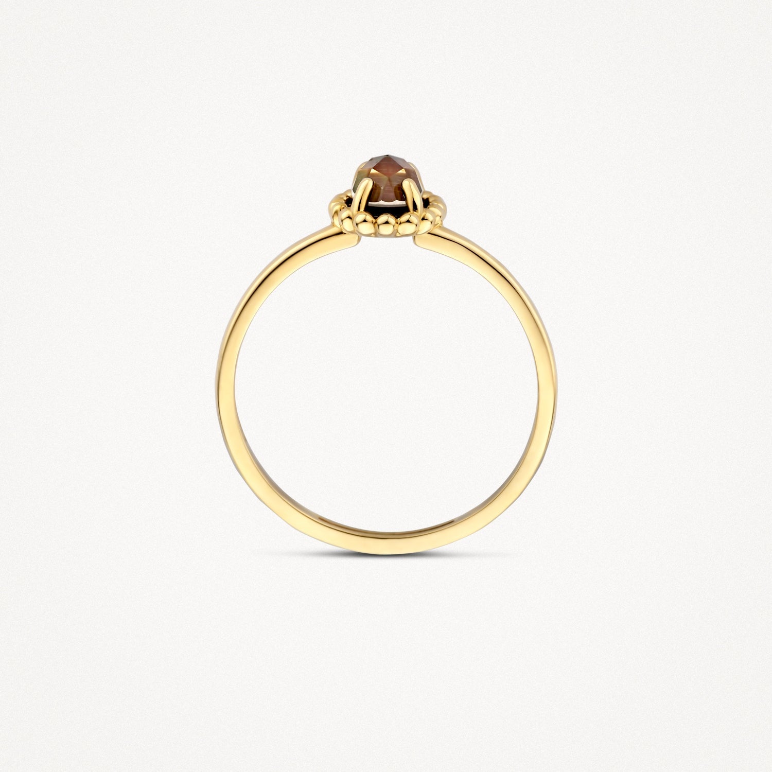 Ring mit schwarzem Perlmutt und Bergkristall - PERDONA