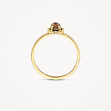 Ring mit schwarzem Perlmutt und Bergkristall - PERDONA