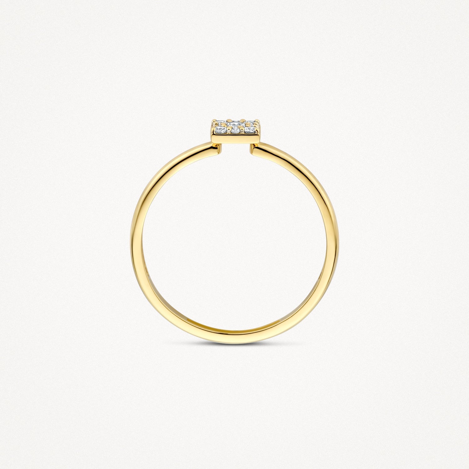Zirkonia-Ring mit viereckigem Pavé-Element - PERDONA