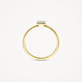 Zirkonia-Ring mit viereckigem Pavé-Element - PERDONA