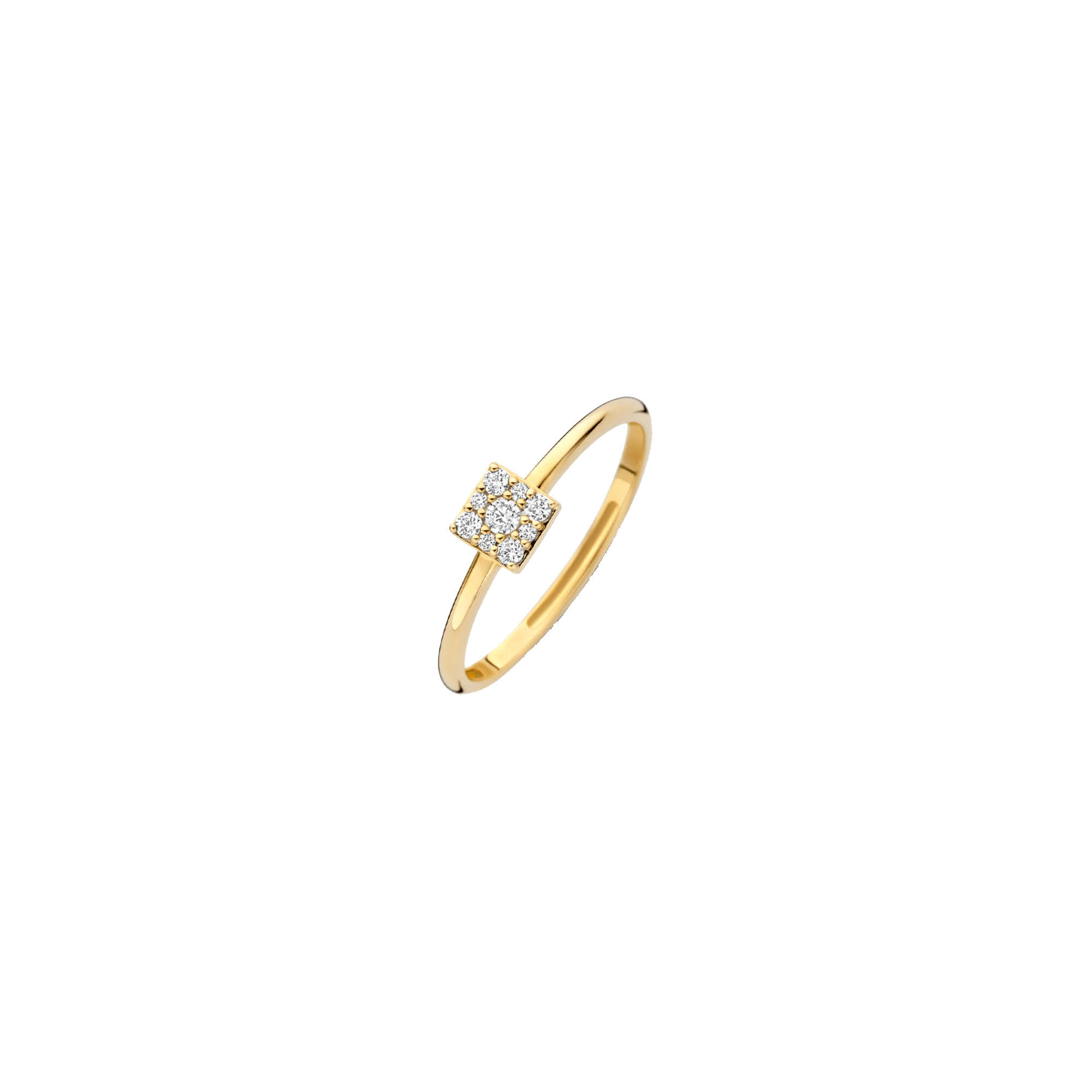 Zirkonia-Ring mit viereckigem Pavé-Element - PERDONA