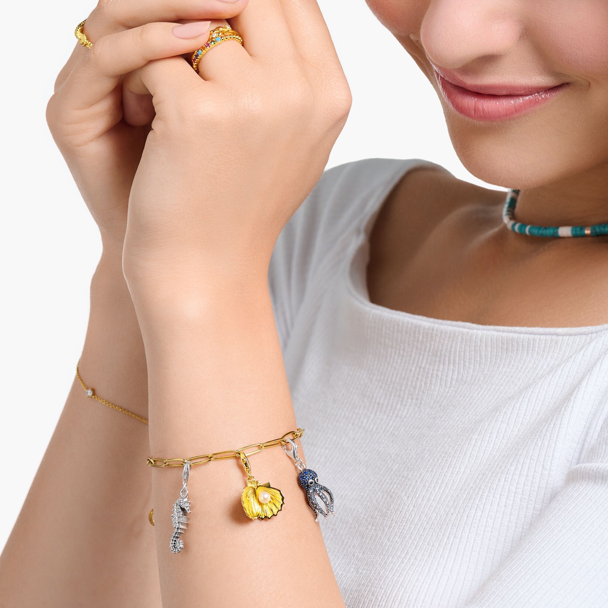 Charm-Anhänger Muschel gold - PERDONA