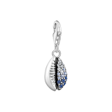 Charm-Anhänger Muschel mit blauen Steinen silber - PERDONA