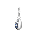 Charm-Anhänger Muschel mit blauen Steinen silber - PERDONA