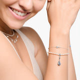 Charm-Anhänger Muschel mit blauen Steinen silber - PERDONA