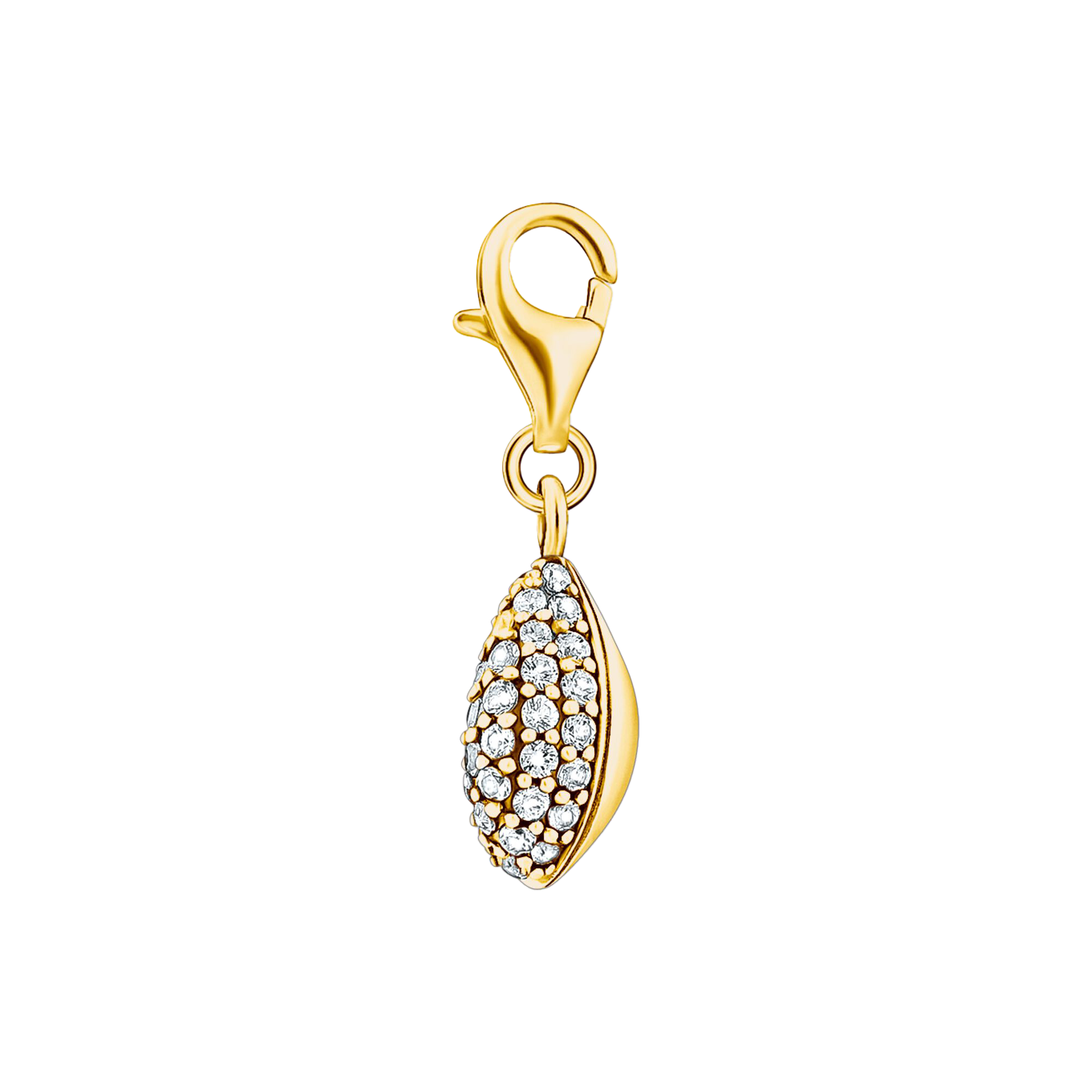 Charm-Anhänger Muschel mit weißen Steinen gold - PERDONA