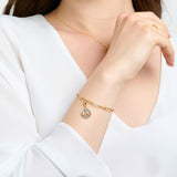 Charm-Anhänger Peace mit bunten Steinen gold - PERDONA
