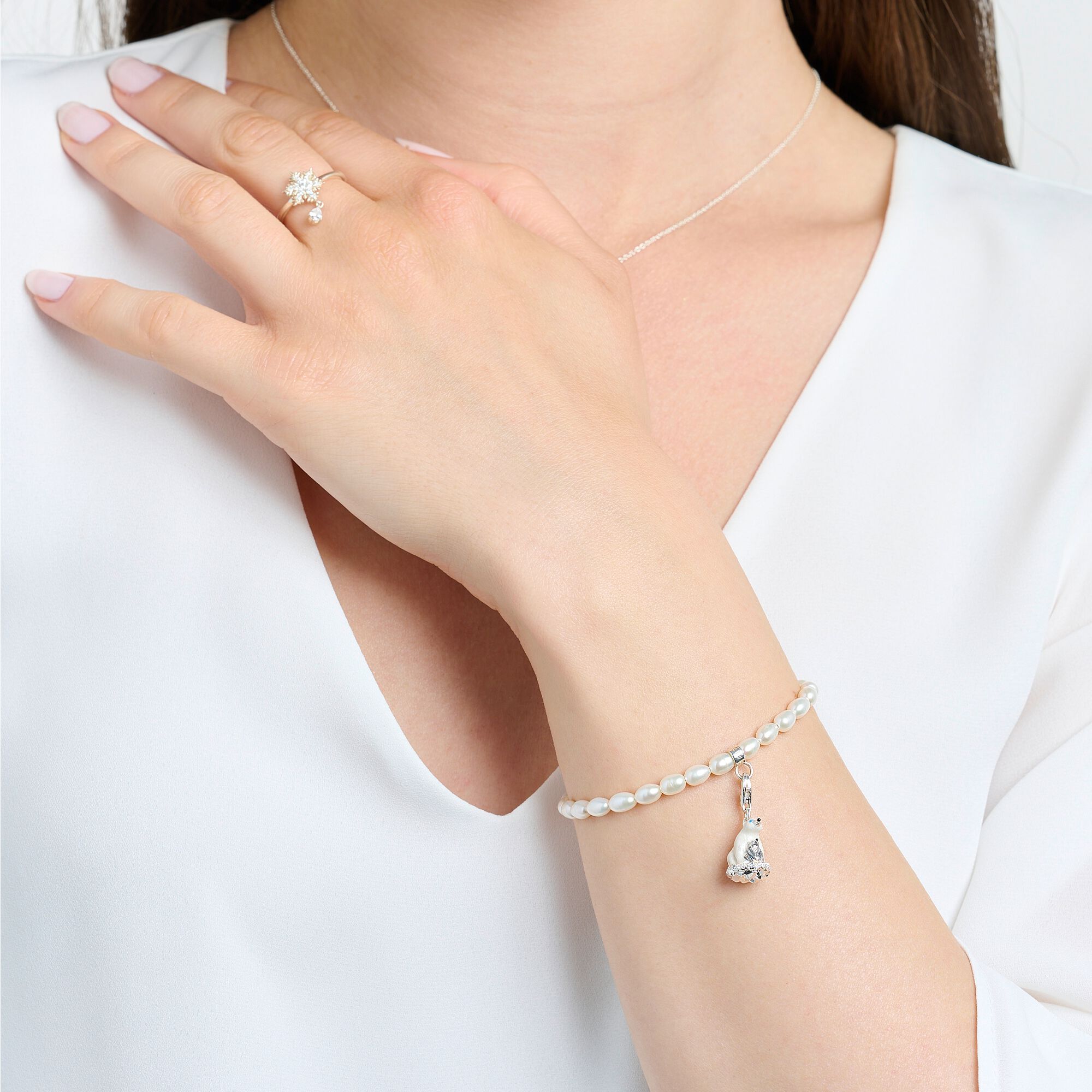 Charm-Anhänger Eisbären silber - PERDONA