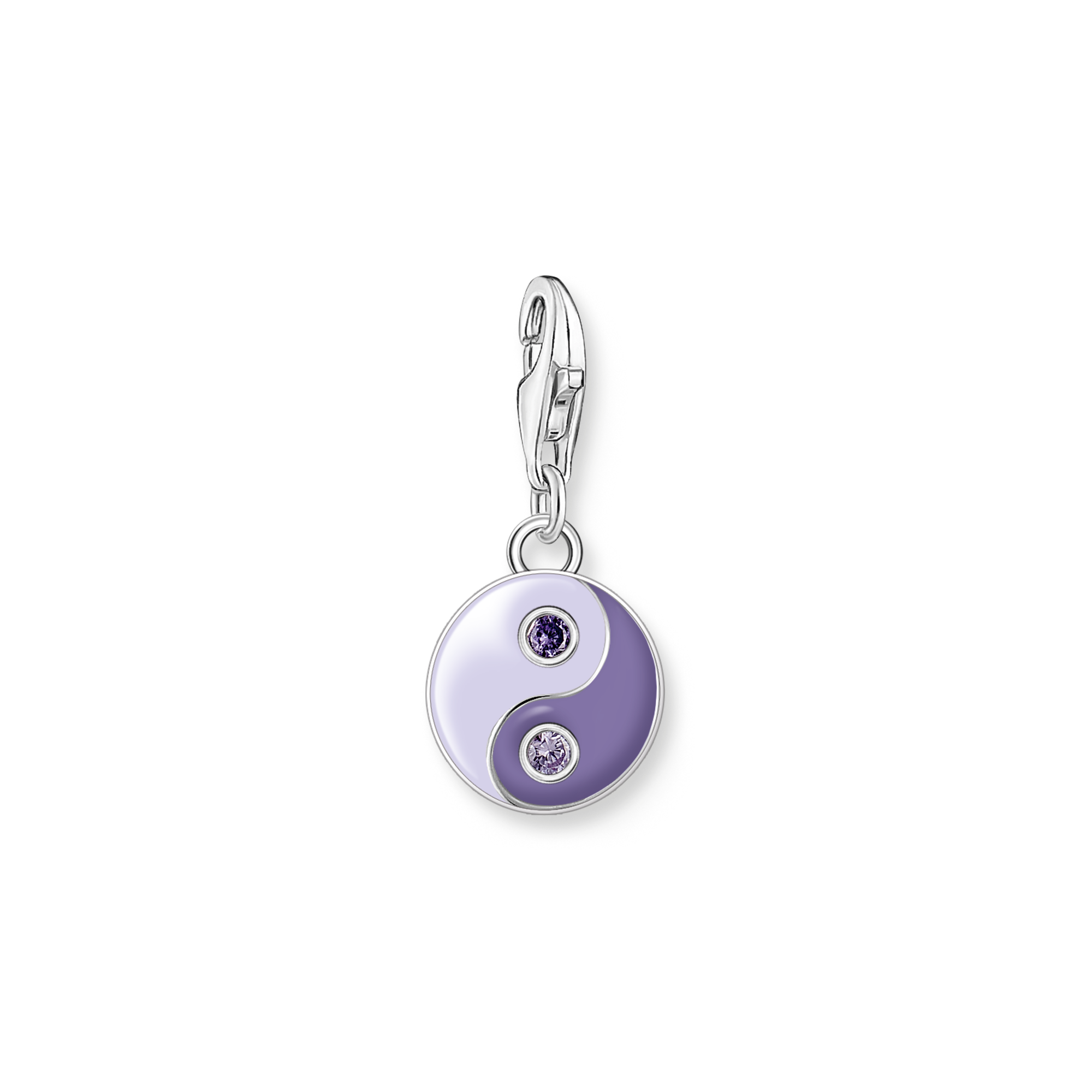 Charm-Anhänger violetter Yin & Yang Silber - PERDONA