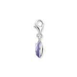 Charm-Anhänger violetter Yin & Yang Silber - PERDONA