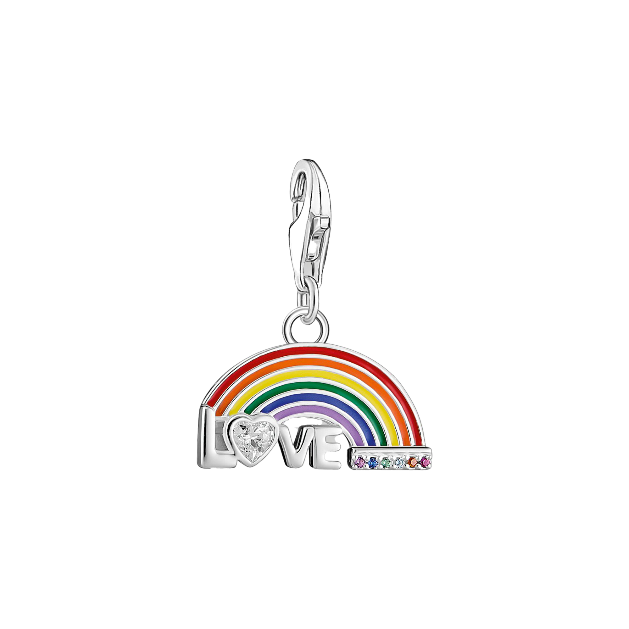Charm-Anhänger bunter Regenbogen Silber - PERDONA