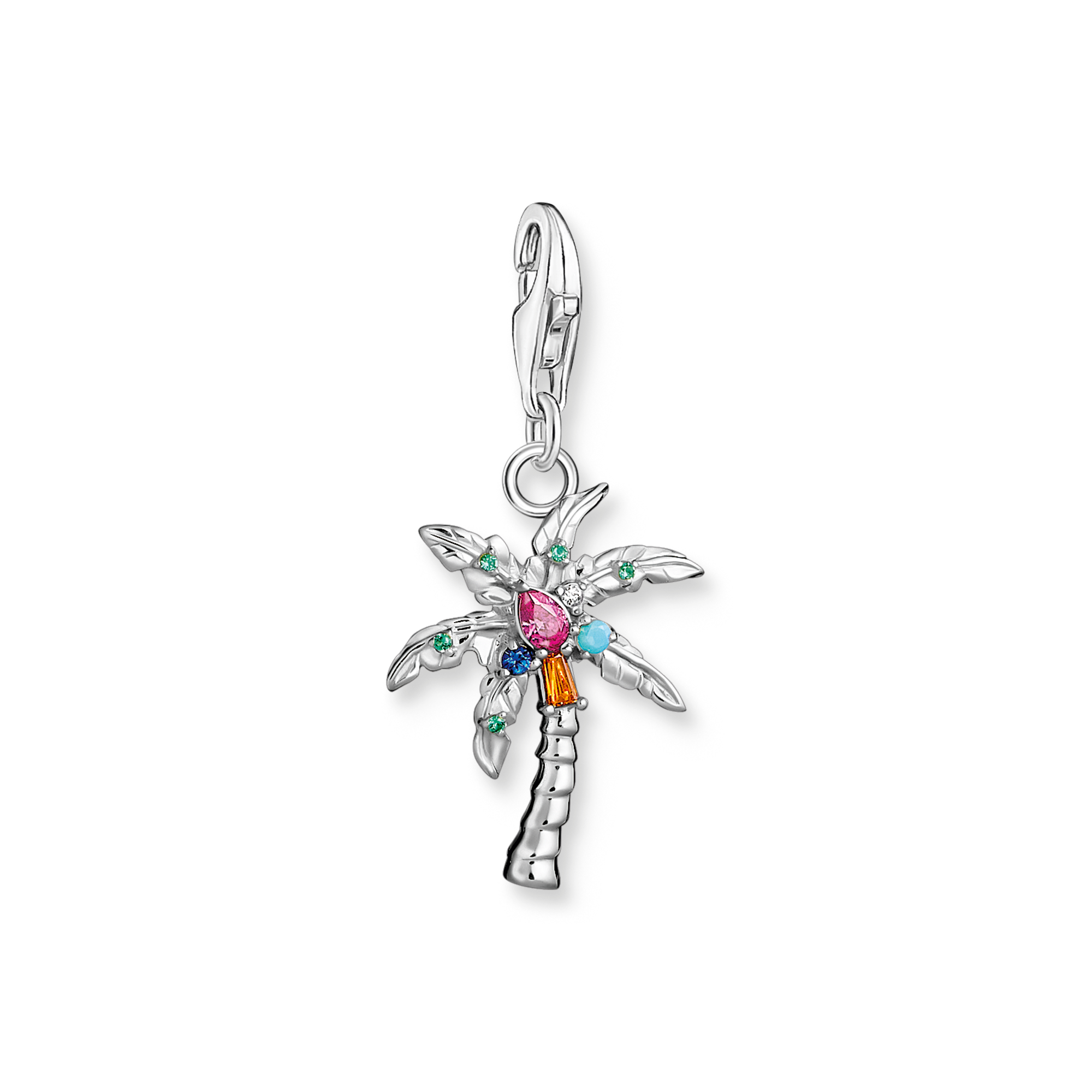 Charm-Anhänger bunte Palme Silber - PERDONA