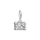 Charm-Anhänger bunter Vintage-Koffer Silber - PERDONA