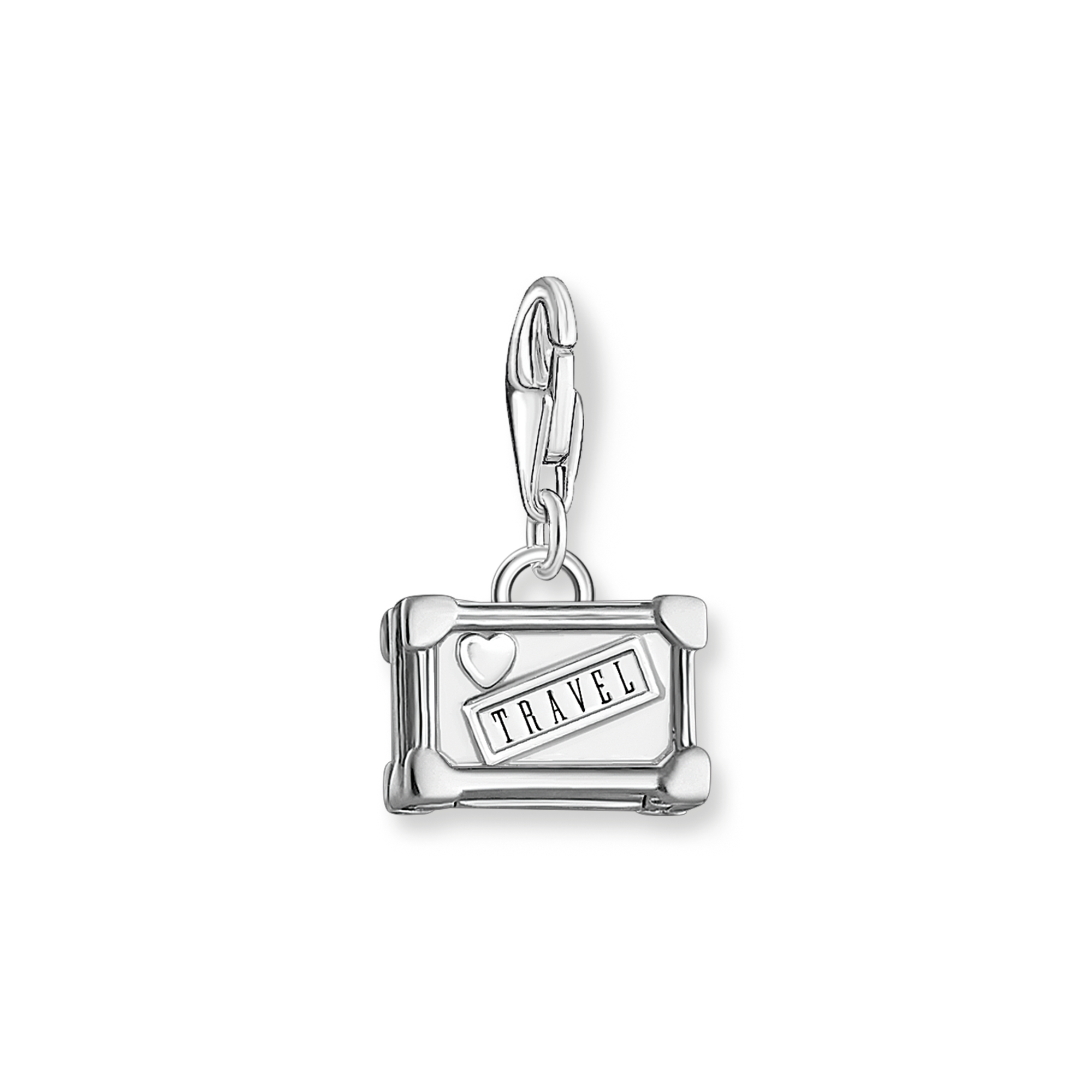 Charm-Anhänger bunter Vintage-Koffer Silber - PERDONA