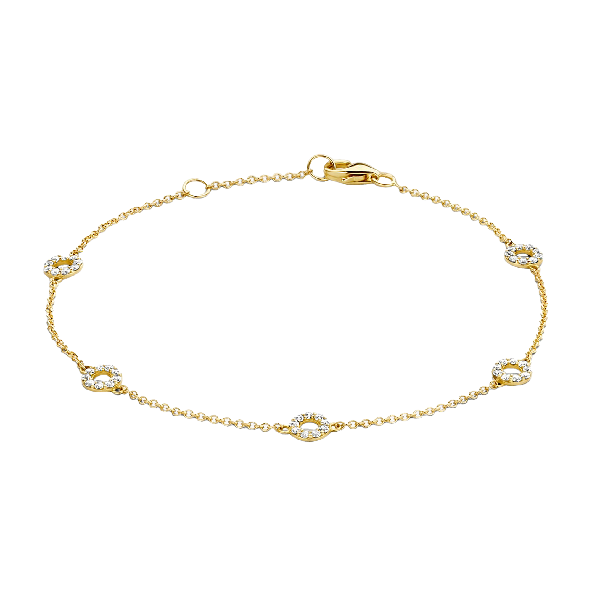 Armband mit ringförmigen Elementen Zirkonia - PERDONA