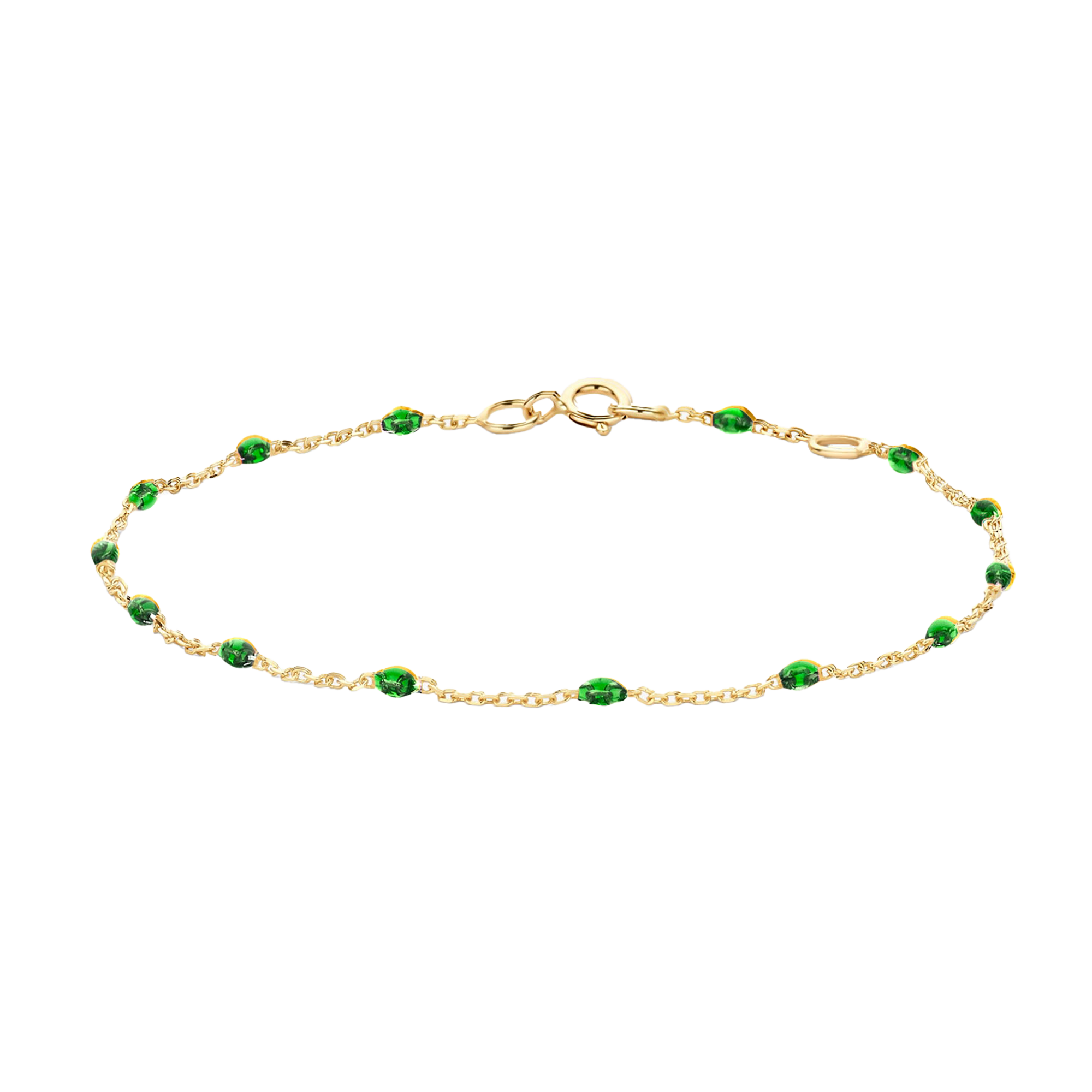Armband mit grünen Kunstharzsteinen - PERDONA
