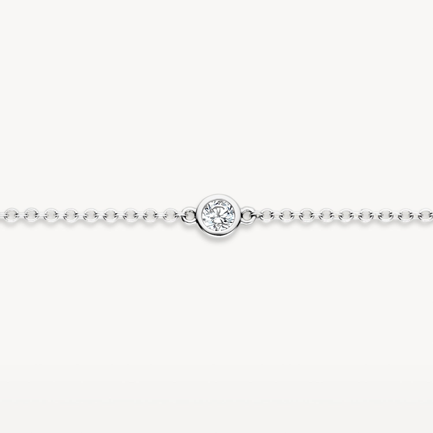 Armband mit Zirkonia in glatter Fassung 585er Weißgold - PERDONA
