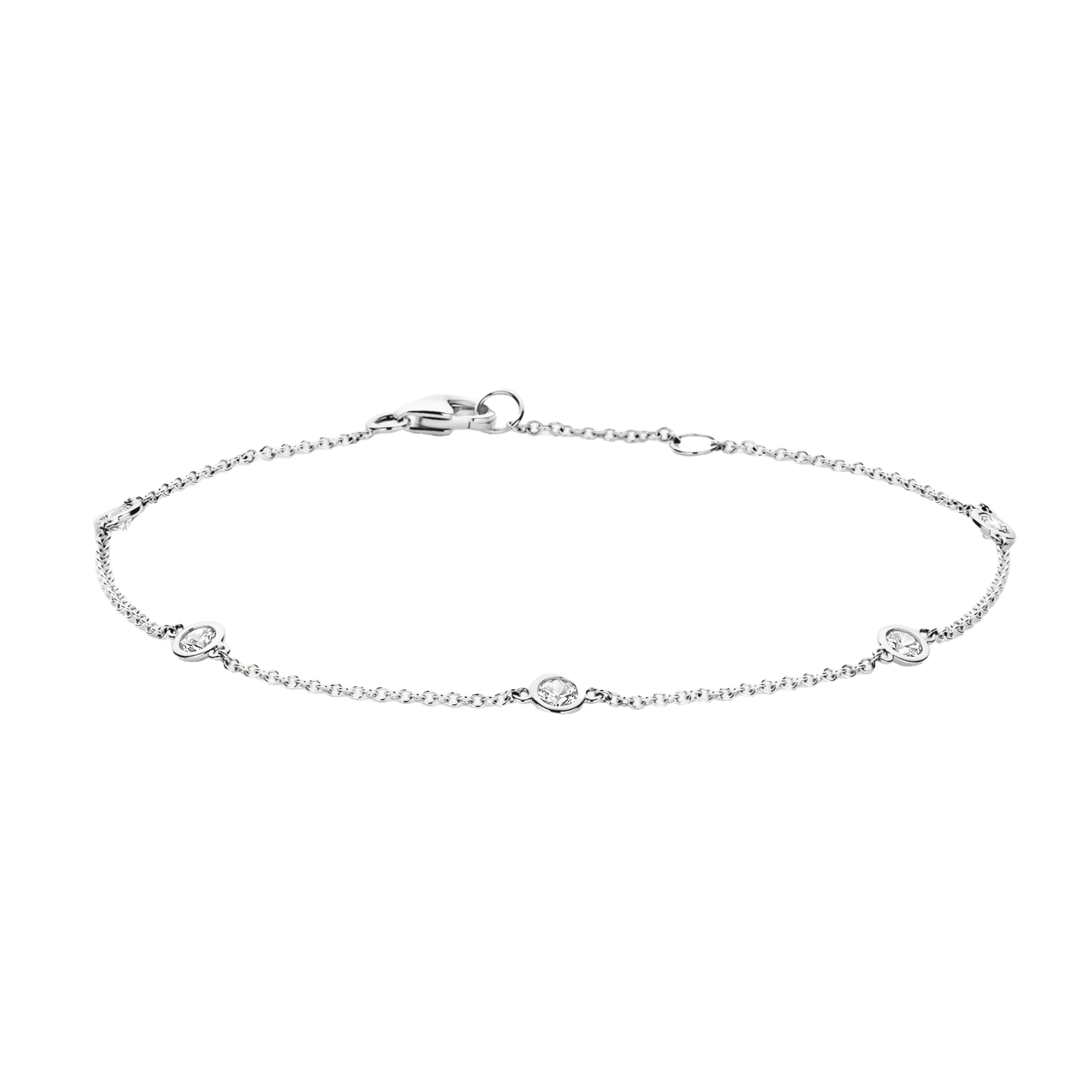 Armband mit Zirkonia in glatter Fassung 585er Weißgold - PERDONA