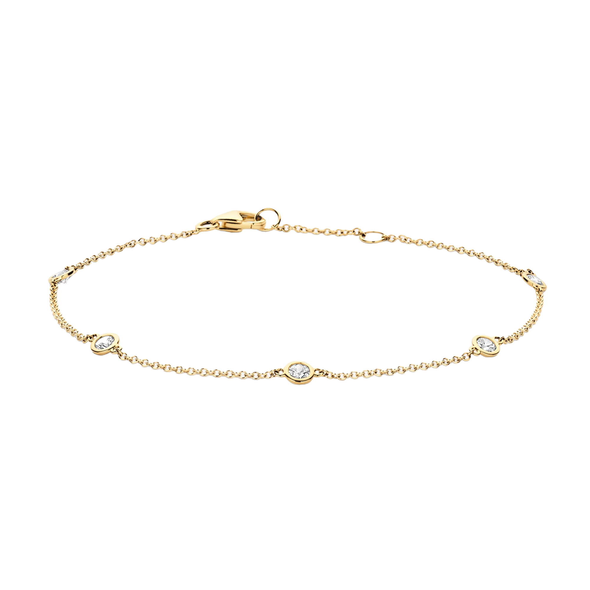 Armband mit Zirkonia in glatter Fassung 585er Gold - PERDONA