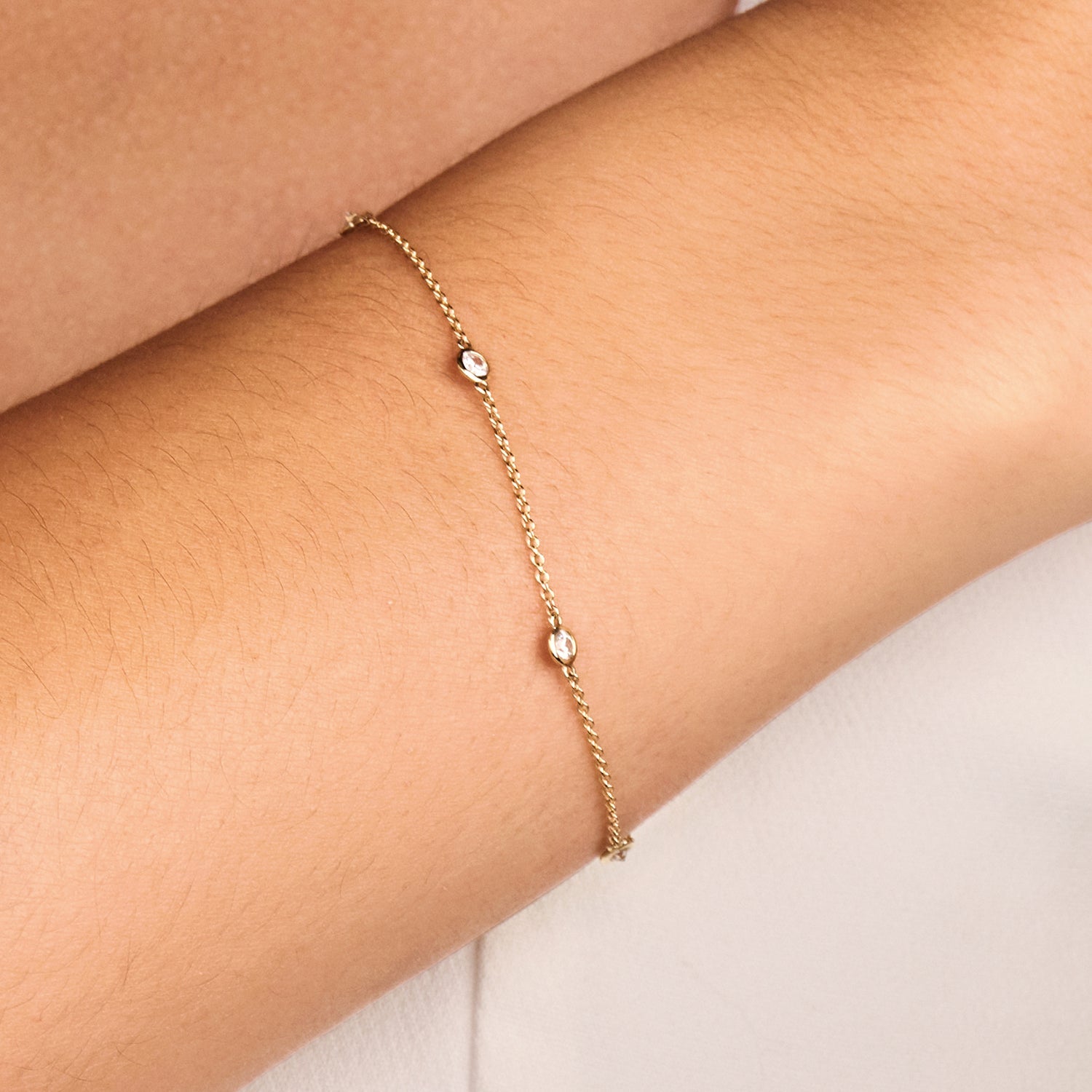 Armband mit Zirkonia in glatter Fassung 585er Gold - PERDONA
