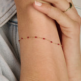 Armband mit roten Kunstharzsteinen - PERDONA