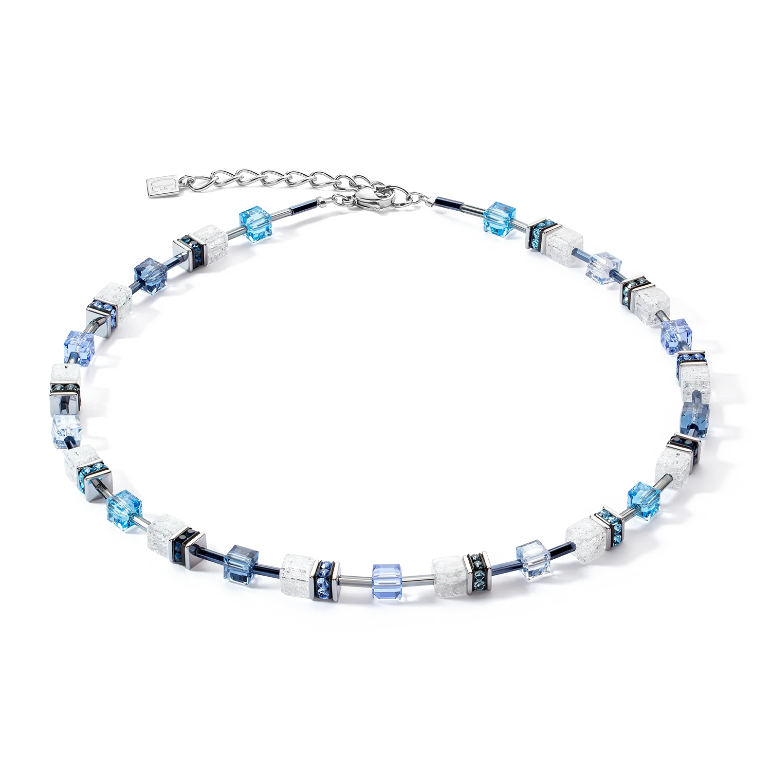 GeoCUBE® Iconic Nature Halskette blau-weiß - PERDONA