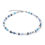 GeoCUBE® Iconic Nature Halskette blau-weiß - PERDONA