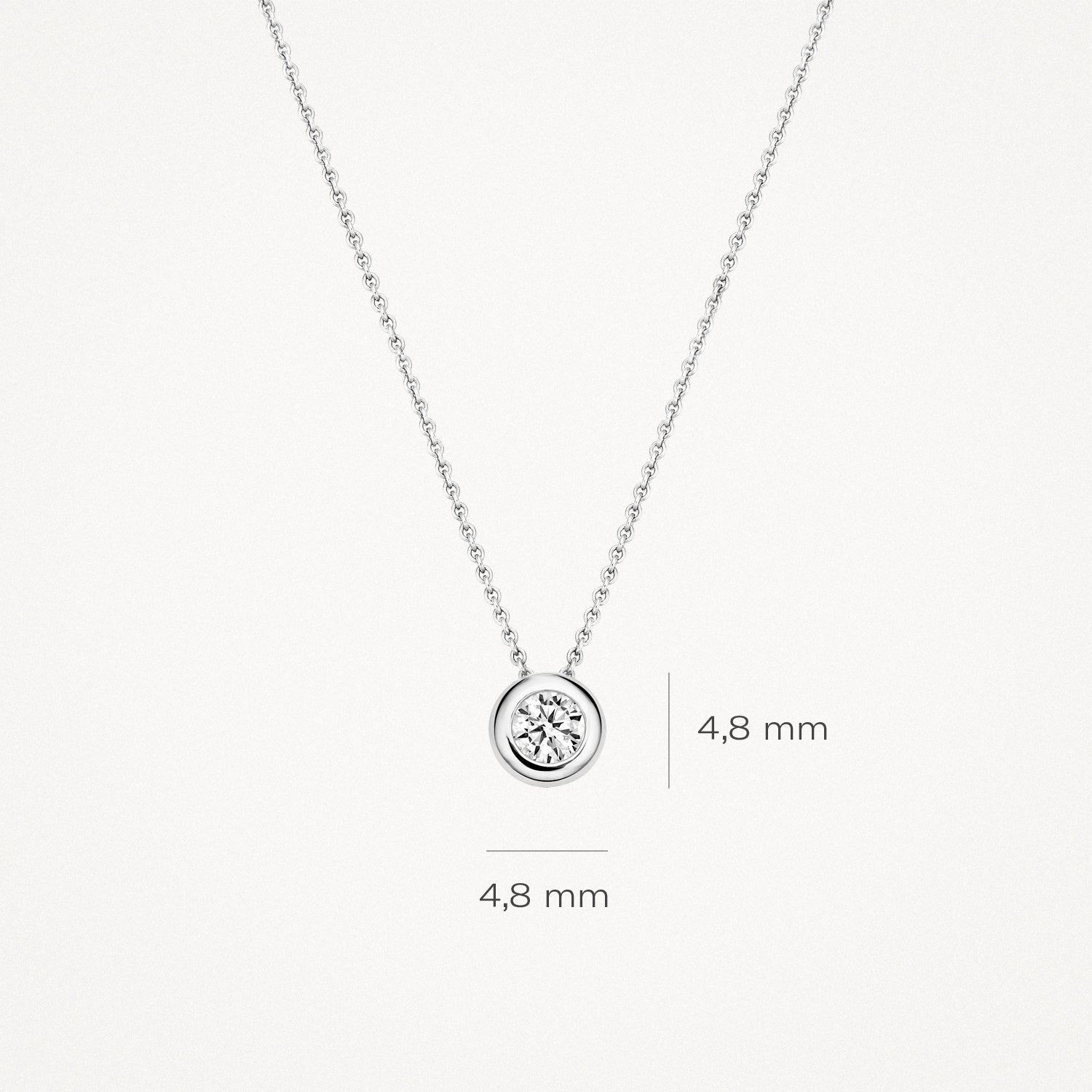 Halskette mit Zirkonia 585 Weißgold - PERDONA