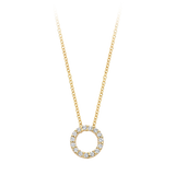 Halskette Kreisform Zirkonia in 585 Gold - PERDONA