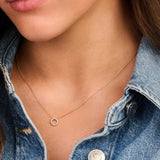 Halskette Kreisform Zirkonia in 585 Gold - PERDONA
