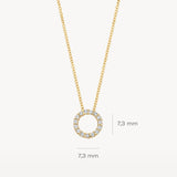 Halskette Kreisform Zirkonia in 585 Gold - PERDONA